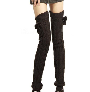 Women Cable Knitted Extra Long Thigh High <strong>Leg</strong> <strong>Warmer</strong> for Women With Strip in Stock Fashion Floral Hand Knit <strong>Leg</strong> <strong>Warmers</strong> Boot Soc - Product Image 4