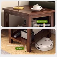 Petite table basse moderne en chêne avec cadre en bois, écologique et durable, avec étagère de rangement inférieure ouverte, pour salon, meubles de maison