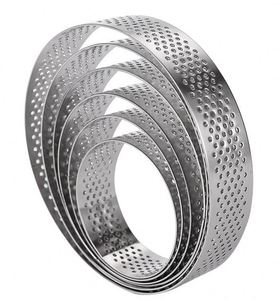 Cercles à tarte perforés en acier inoxydable antiadhésif pour la pâtisserie, moule à gâteau rond pour desserts français, <span class=keywords><strong>cercle</strong></span> à croûte de tarte - Product Image 3