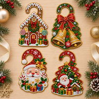 Peinture diamant acrylique double face Bonhomme de neige de Noël, forme personnalisée, décoration de vacances, ornement DIY style américain
