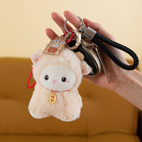 Nouveau Pendentif Mouton en Peluche, Mignon Porte-clés Poupée Dessin Animé, Breloque de Sac à Dos, Cadeau du Nouvel An du Zodiaque de la Vache
