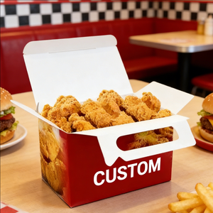 กล่องกระดาษทรงสี่เหลี่ยมแบบหรูหรา กล่องอาหารแบบใช้แล้วทิ้งสำหรับอาหารร้อนแบบนำกลับบ้าน ผลิตจากวัสดุรักษ์โลก บริการ OEM ODM - Product Image 2