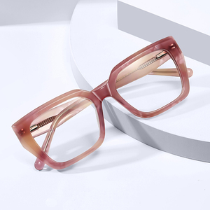 <span class=keywords><strong>Gafas</strong></span> de Acetato Cuadradas con Protección Anti-Luz Azul para <span class=keywords><strong>Mujer</strong></span> MS 18101, con Lentes de Resina con Diseño Floral, Montura Completa y Duradera - Product Image 2