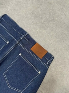 <span class=keywords><strong>Pantalon</strong></span> bleu foncé personnalisé pour <span class=keywords><strong>homme</strong></span>, coupe slim et jambe droite, jeans de mode, <span class=keywords><strong>pantalon</strong></span> streetwear pour <span class=keywords><strong>homme</strong></span> de haute qualité - Product Image 3