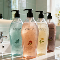 Gel Douche Exfoliant Botanique Lavant Corps Naturel Infusé de Plantes avec Particules Exfoliantes Douces Gel de Bain Hydratant & Rafraîchissant