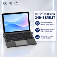 Tablet 2-in-1 Windows 11 10,5 Inci Celeron N4100 1920x1280 IPS 8GB M.2 SSD Type-C HDMI WiFi Dual Band USB 3.0 BT 30W Kit