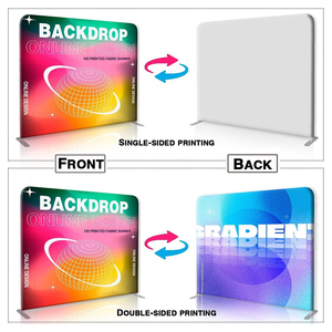 Bannière <span class=keywords><strong>de</strong></span> <span class=keywords><strong>fond</strong></span> personnalisée grande exposition affichage d'événement publicité cadre en aluminium simple double face portable facile à assembler - Product Image 3
