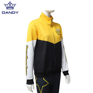 Cheerleader personalizzabili riscaldano giacche OEM <span class=keywords><strong>Service</strong></span> ragazze giacche con Zip con strass - Product Image 3