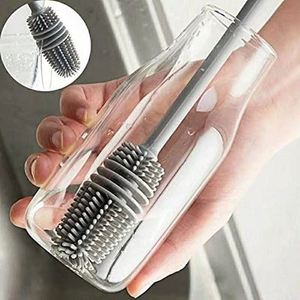Silicone <b>Bottle</b> <b>Brush</b> Cleaning <b>Brush</b> Long Handle Water <b>Bottles</b> Cleaner <b>Brush</b> for Feeding <b>Bottle</b> Glassware - Product Image 3