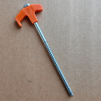 Piquets de tente métalliques à tête hexagonale, ancres de sol orange pour auvent, supports pour camping, plage, abri, accessoires de tente