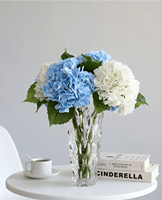 Yastouay 1 Buah Bunga Hydrangea Sutra Realistis Buatan 21" Putih Dekorasi Rumah Lengkap untuk Pesta Pernikahan Centerpieces