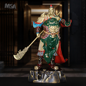 Lujo bronce decoración del hogar Fengshui Guan Yu ornamento gran cobre Guanyu estatua para la venta - Product Image 3