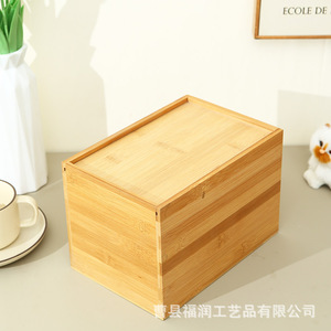 กล่องเก็บของไม้ไผ่ทรงสี่เหลี่ยมผืนผ้า สูง 8.5 นิ้ว กล่องบรรจุภัณฑ์ของขวัญงานฝีมือ - Product Image 5
