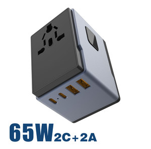 Tất cả trong một phổ Travel Adapter PD gan 65W quốc tế tường sạc với 2 USB C và 2 USB một cổng - Product Image 3