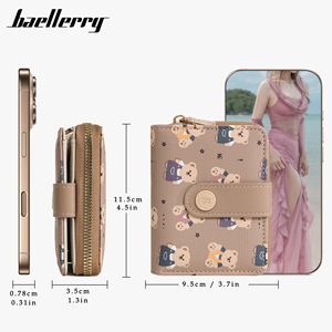 <span class=keywords><strong>Portafoglio</strong></span> da Donna in Pelle PU con Orsetto Carino, Porta Carte di Credito e Portamonete con Cerniera - Product Image 4