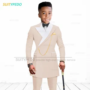 Ensembles de costumes élégants <span class=keywords><strong>pour</strong></span> enfants, <span class=keywords><strong>pour</strong></span> <span class=keywords><strong>mariage</strong></span>, garçon d'honneur, costumes élégants <span class=keywords><strong>pour</strong></span> enfants, performance au piano, coupe ajustée, <span class=keywords><strong>pantalon</strong></span> long, 2 pièces - Product Image 4