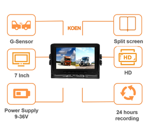 7 pouces camion moniteur universel Bus avant sauvegarde véhicule caméra équipement lourd AHD caméra enregistrement moniteur - Product Image 6