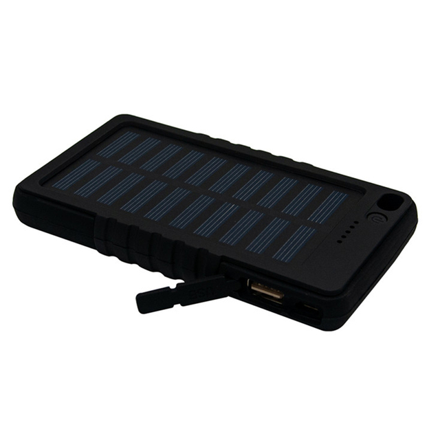 New Design 10000mAh Solar Powered Mobile Powerbank Waterproof with Micro USB Input & 10W Output