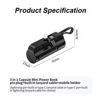 Offre spéciale Capsule promotionnelle Multi Powerbank à usage unique Mini Power Bank jetable pour Iphone 14 Alimentation USB