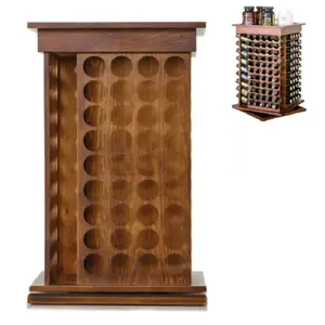 Estante giratorio de madera para botellas de aceite esencial, estante de almacenamiento para botellas, difusor de mesa, 15ml