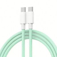 Kabel Data Pengisian Cepat 60W Terlaris, Bahan Anyaman, Kabel Pengisi Daya USB-C Original Tipe C ke Tipe C, Kabel Profesional