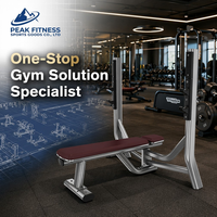 Banc plat portable réglable de qualité supérieure pour usage commercial avec support pour barre et fonction haltères en métal pour salle de sport PK-8023