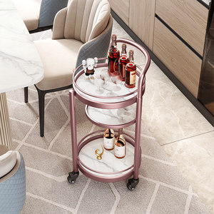Chariot à nourriture à 4 roues en métal durable <span class=keywords><strong>de</strong></span> style nordique avec rangement pour restaurant, dessert, collation, boisson, gâteau, vin, thé, livraison - Product Image 4