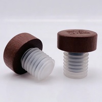 Bouchon en bois et silicone fileté de taille personnalisée, facile à ouvrir, pour bouteille de liqueur, d'huile d'olive, bouchon à vis, joint d'étanchéité