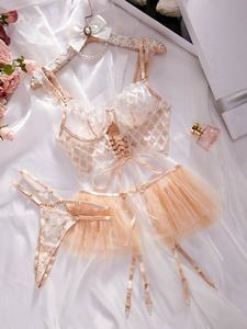 Lingerie Intime Sexy et Sensuelle : Ensemble Corset Jupe en <span class=keywords><strong>Tulle</strong></span> <span class=keywords><strong>Transparent</strong></span> avec Dentelle Évidée – Fabricant - Product Image 6