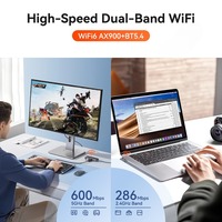 Adaptador USB WiFi 6 BT 2 en 1 para PC de Escritorio, AX900Mbps, Adaptador de Red Inalámbrica de Doble Banda 2.4G/5GHz, BT 5.4, para Windows 10/11