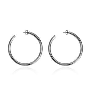 Pendientes de Tubo Redondos Grandes de Acero Inoxidable a la Moda para Mujer, Ideales para Fotografía Urbana y Desfiles, Fiestas y Regalos - Product Image 1