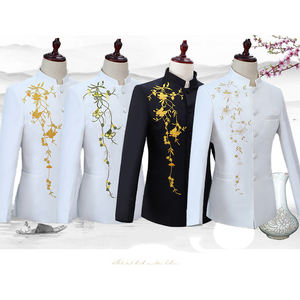 เสื้อคลุมคอจีนปักลายสำหรับการแสดงร้องเพลงแบบ<span class=keywords><strong>จีน</strong></span>โบราณ ชุดสูทผู้ชายสไตล์จีน - Product Image 1