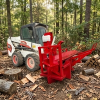 Processeur de bois de chauffage pour mini-chargeuse avec ciseaux de fendage 4 et 6 voies inclus, force de fendage de 30 tonnes