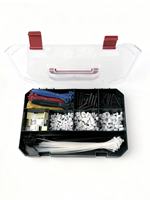 Kit d'outils ménagers pour la gestion des câbles, comprenant des serre-câbles en plastique autobloquants OEM et un kit de réparation, avec boîte de rangement en plastique
