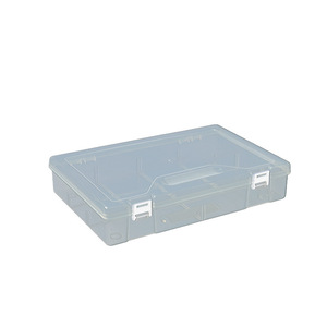 Transparent Plastic Double <b>Lock</b> 10 Compartment Storage <b>Box</b> For Home Organization Desktop Use - Product Image 4