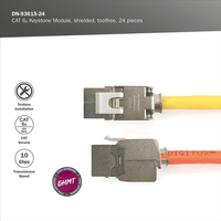 Module réseau RJ45 Cat7 Keystone Jack 10G SFTP, plaque frontale modulaire sans outil en métal plaqué or 50U