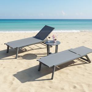 Silla de Jardín Plegable para Hotel, 5 Posiciones Ajustables, Tumbona Impermeable de Aluminio para <span class=keywords><strong>Playa</strong></span>, Villa, Patio Trasero, Terraza - Product Image 1