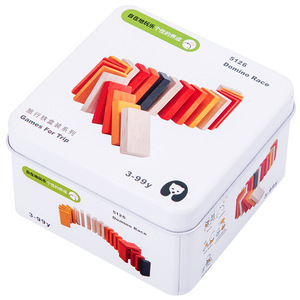 Jeu de société éducatif pour enfants en blocs de construction, en bois, portable, en boîte de voyage carrée, pour puzzle de cubes et échecs - Product Image 4