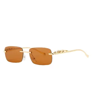 2023 새로운 스테레오 레오파드 머리 무색 선글라스 유럽과 미국 작은 프레임 선글라스 패션 선글라스