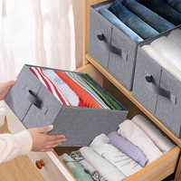 2 packs de boîte de rangement pour jeans de haute qualité, respirante et facile à nettoyer, organisateur de garde-robe.