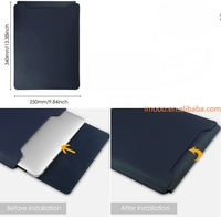 Harga pabrik tas Laptop 3 in 1 dengan bantalan Mouse berdiri untuk 11 12 13 14 15 16 inci penutup Notebook kulit PU sarung Laptop