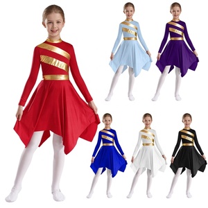 6-16 fabricant personnalisé enfants salle de bal formation Dancewear contemporain Performance scène danse porter Costume filles robes de danse - Product Image 1