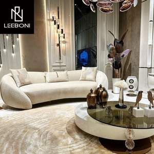 تصميم فاخر مخصص جودة الأوروبية المخملية مصمم منحنى أثاث غرفة المعيشة حقيقي - Product Image 3