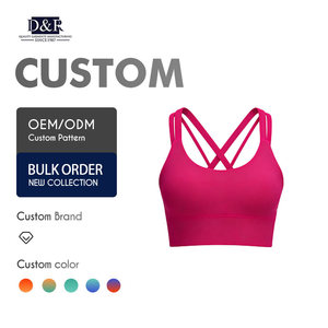 Sujetador Deportivo Ligero para Mujer con Tirantes Cruzados, Directo de Fábrica, Tallas Personalizadas, Transpirable, Color Sólido, para Yoga - Product Image 1