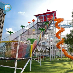 Équipement de terrain de jeu pour enfants le plus populaire équipement de parc commercial aire de jeux extérieure filet d'escalade équipement de toboggan aérien - Product Image 1