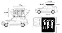 Tente de toit portable personnalisable quatre saisons, imperméable, pour camping, toit de voiture tout-terrain 4x4, avec accessoire d'échelle