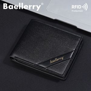กระเป๋าสตางค์แบบสั้นสำหรับผู้ชาย Baellerry สีดำ ป้องกัน RFID สำหรับธุรกิจและลำลอง - Product Image 1