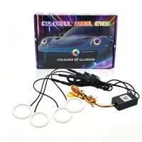 KEBOSIED APP Lentilles LED RGB colorées pour voiture, yeux d'ange multicolores, 60 mm, 80 mm, 110 mm, 90 mm