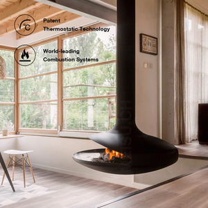 Cheminée électrique suspendue MEISU.CH, élégante unité murale moderne avec bougies flottantes, pour divertissement intérieur - Product Image 3