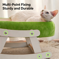 Lit à bascule pour chat, grand nid ovale pour chat, tapis en bambou, canapé pour chat avec jouet en sisal, cadre en bois, meubles pour animaux de compagnie pour plusieurs chats